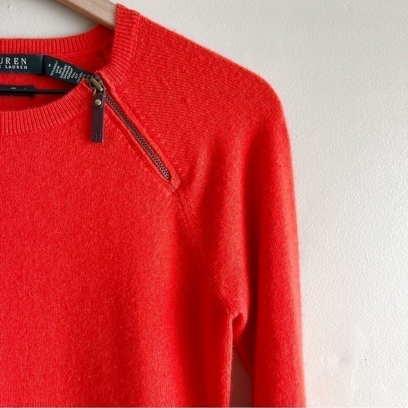 Lauren‎ Ralph Lauren Cashmere Wool Blend Crewneck Sweater in Red, Size Small - Picture 4 of 9